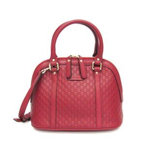GUCCI Authentic Red Leather Shoulder Bag